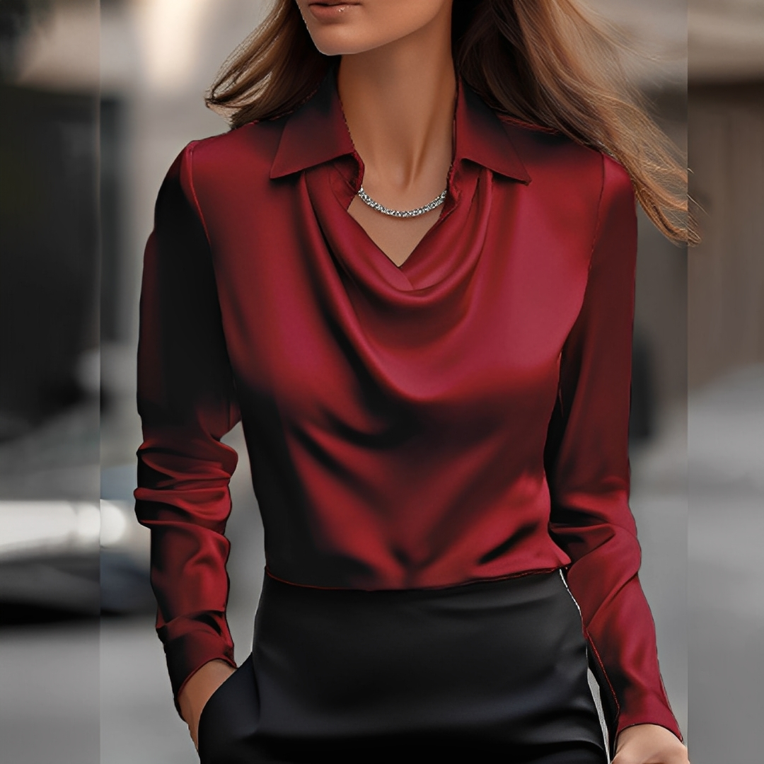 Laurentine - Bluzka elegancka z długimi rękawami dla kobiet