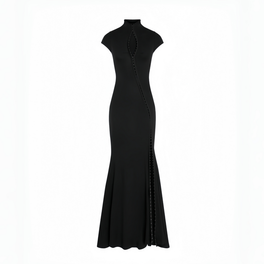 Justyna – elegancka sukienka maxi z wycięciem