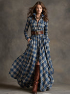 Livia – sukienka maxi w kratę