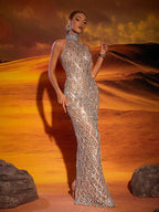 Oliwia – elegancka sukienka maxi z cekinami