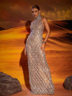 Oliwia – elegancka sukienka maxi z cekinami